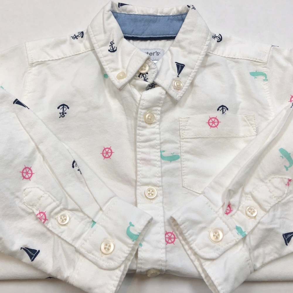 NWT white button down size 24 month toddler boy. - Picture 1 of 5